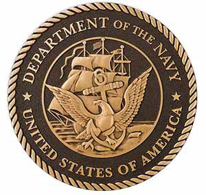 custom bronze plaque, custom navy bronze plaque