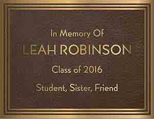 triple line border cast bronze memorial plaques