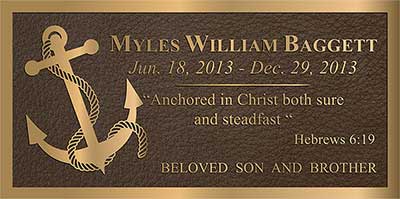 anchor bronze memorial plaque,