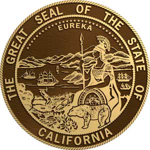 bronze state seal california, bronze state plaque california