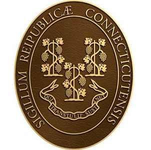 state seal conneticut, bronze state plaque conneticut
