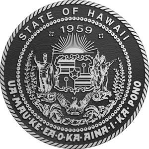 hawaii Aluminum State Seal, hawaii bronze state plaques