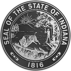 indiana Aluminum State Seal, indiana Aluminum State Seals