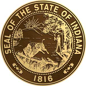 indiana bronze state seal, indiana bronze state seals