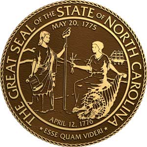 north carolina bronze state plaques, north carolina bronze state seals