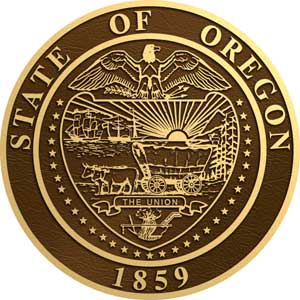 oregon bronze state seal, Oregon bronze plaque
