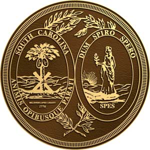 South Carolina bronze state seal, South Carolina bronze plaque