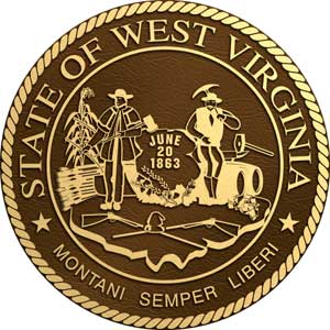 West Virginia bronze state seal, West Virginia bronze state plaque
