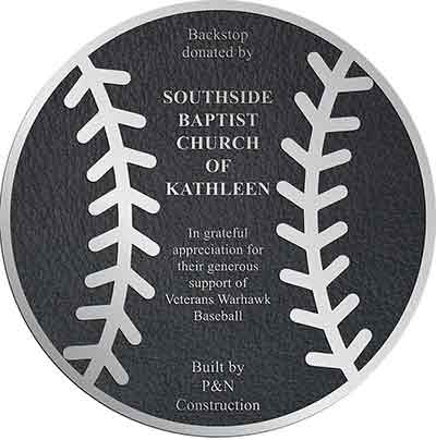aluminum baseball plaque, baseball shaped plaque