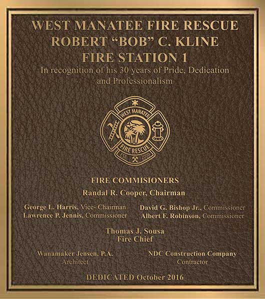 fire department bronze plaque, police department bronze plaques