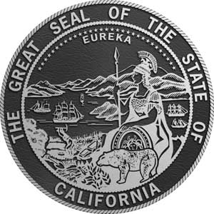 Aluminum State Seal california, bronze state plaque california