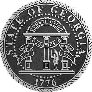 aluminum state seal georgia, metal state plaque georgia