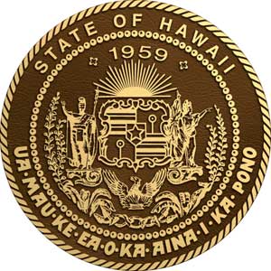 hawaii bronze state seal, hawaii bronze state plaques