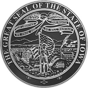 Aluminum State Seal iowa, iowa aluminum state plaque