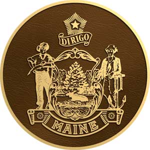 maine bronze state seal, maine bronze plaque