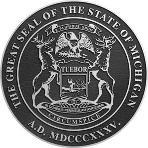 michigan Aluminum State Seal, michigan aluminum state plaque