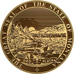 Montana bronze state seal, Montana bronze plaque