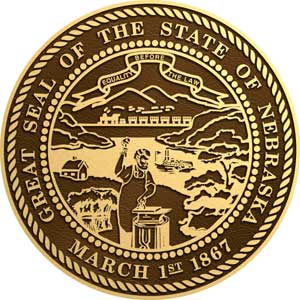 Nebraska bronze state seal, Nebraska bronze plaque