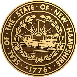 bronze state seal new hampshire, bronze state plaque new hampshire