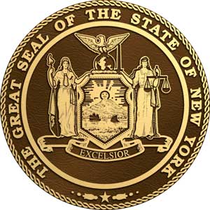 bronze state seal new york, bronze state plaque new york
