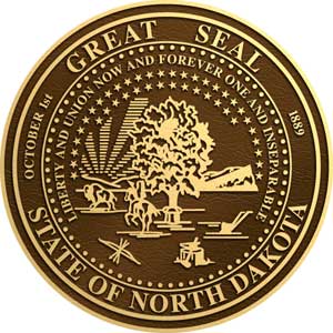 north dakota bronze state plaques, north dakota bronze state seals