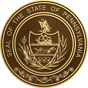 Pennsylvania bronze state seal, Pennsylvania bronze plaque