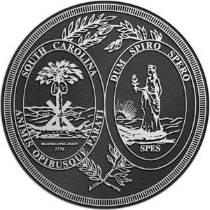South Carolina Aluminum State Seal, South Carolina aluminum  plaque