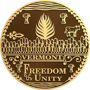 vermont bronze state seal, vermont bronze plaque