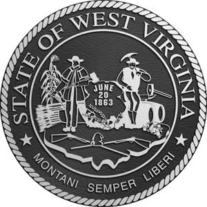 West Virginia Aluminum State Seal, West Virginia Aluminum state plaque